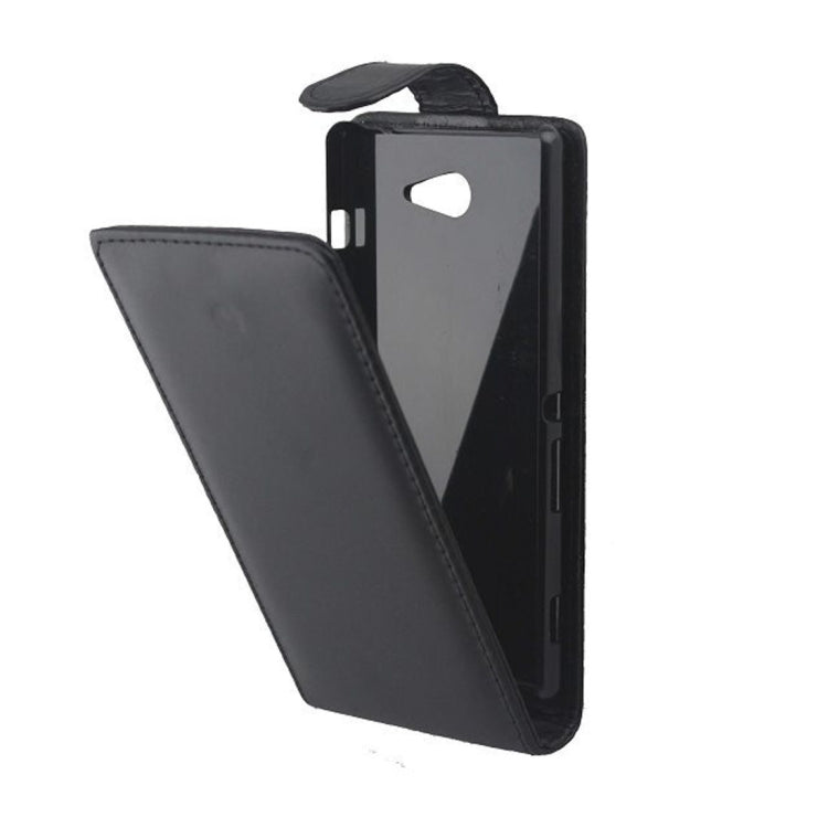 Vertical Flip Magnetic Snap Leather Case for Sony Xperia M2 / D2303 / D2305 / D2306(Black)