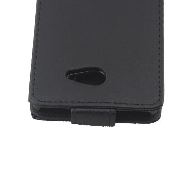 Vertical Flip Magnetic Snap Leather Case for Sony Xperia M2 / D2303 / D2305 / D2306(Black)
