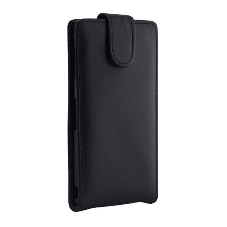 Vertical Flip Magnetic Snap Leather Case for Sony Xperia Z3 / D6653(Black)