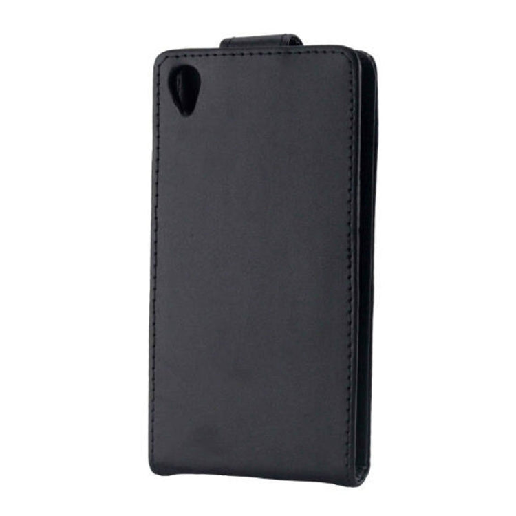 Vertical Flip Magnetic Snap Leather Case for Sony Xperia Z3 / D6653(Black)
