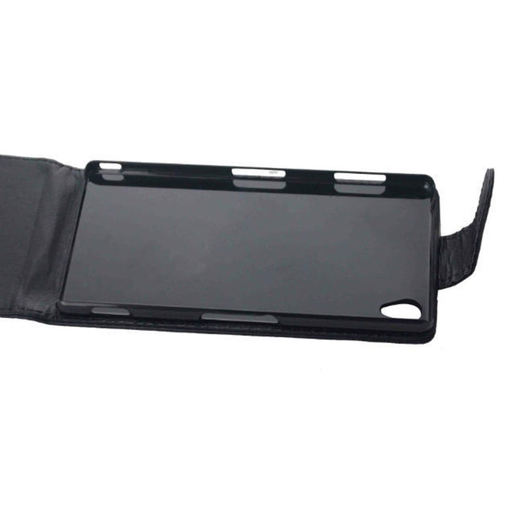 Vertical Flip Magnetic Snap Leather Case for Sony Xperia Z3 / D6653(Black)