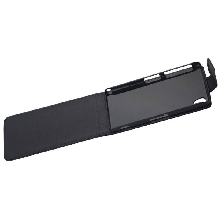 Vertical Flip Magnetic Snap Leather Case for Sony Xperia Z2 / L50w(Black)