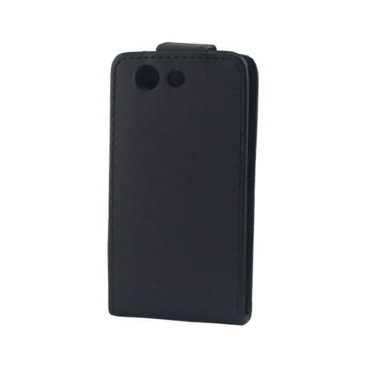 Vertical Flip Magnetic Snap Leather Case for Sony Xperia Z3 Compact / D5803(Black)