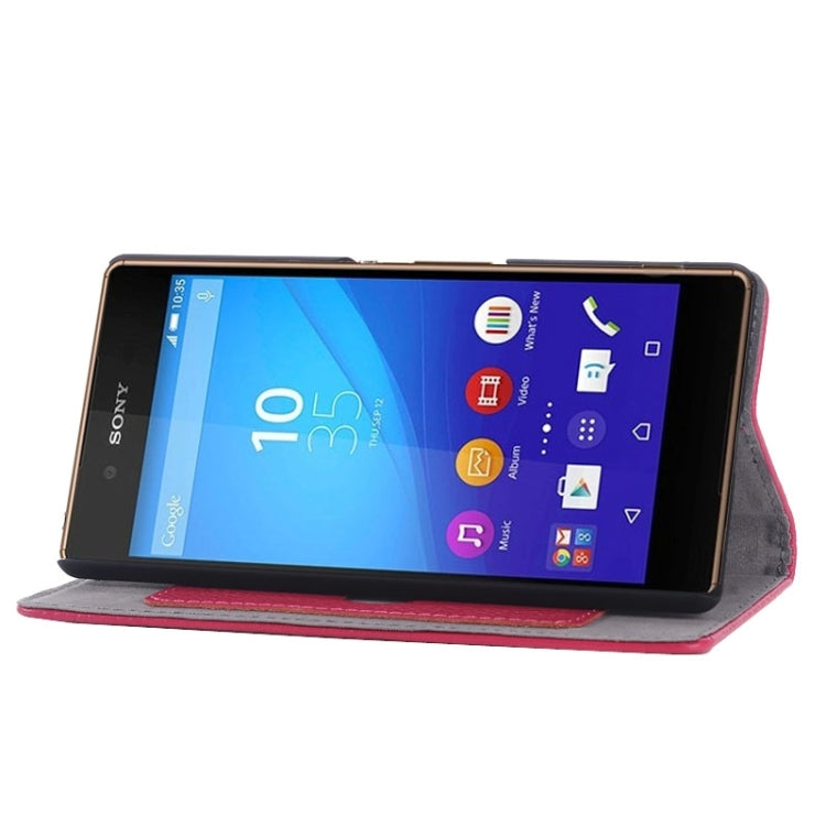 Litchi Texture Leather Case with Holder & Card Slot for Sony Xperia Z4