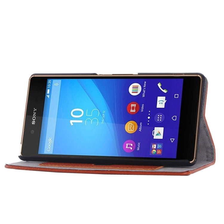 Litchi Texture Leather Case with Holder & Card Slot for Sony Xperia Z4