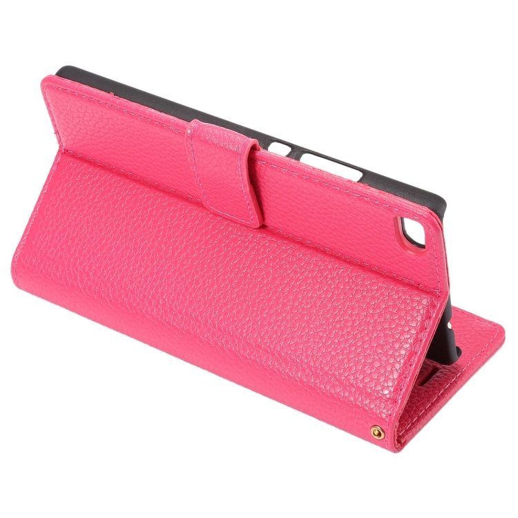 For Huawei P8 Standard Edition, Litchi Texture Leather Case with Card Slots & Holder & Wallet & Photo Frame & Lanyard