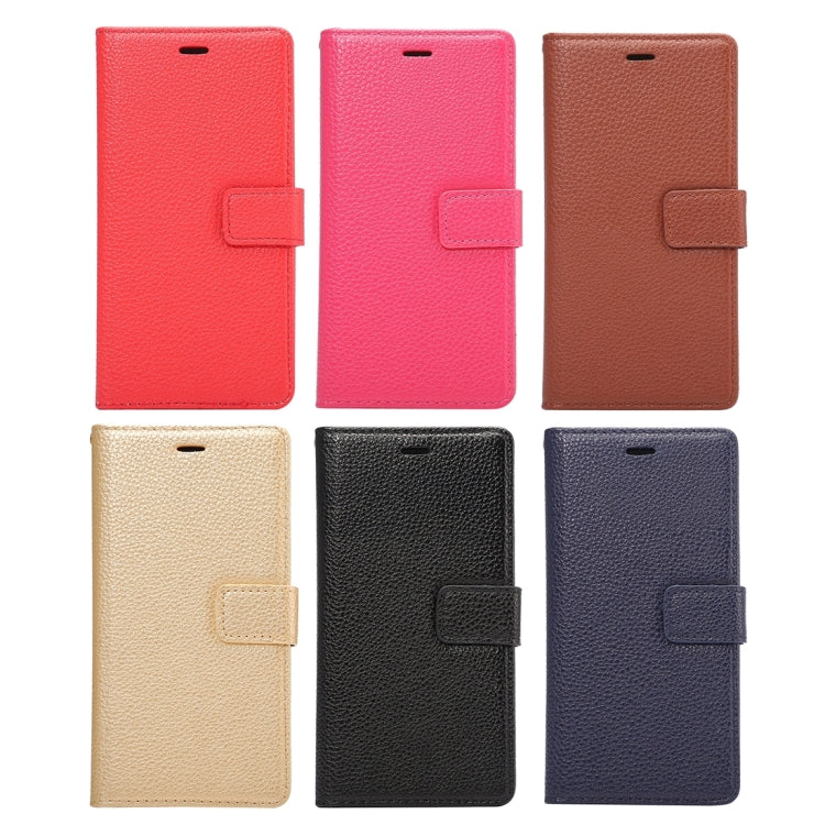 For Huawei P8 Standard Edition, Litchi Texture Leather Case with Card Slots & Holder & Wallet & Photo Frame & Lanyard