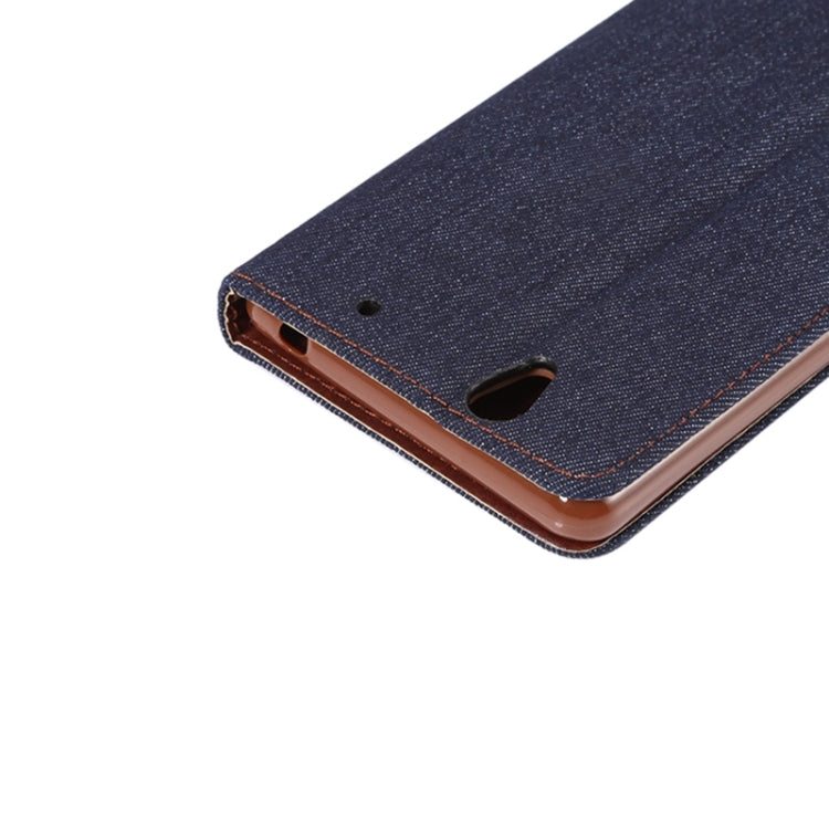 Denim Texture Leather Case with Holder & Card Slots for Sony Xperia C4 / E5303 / E5306 / E5353(Black)