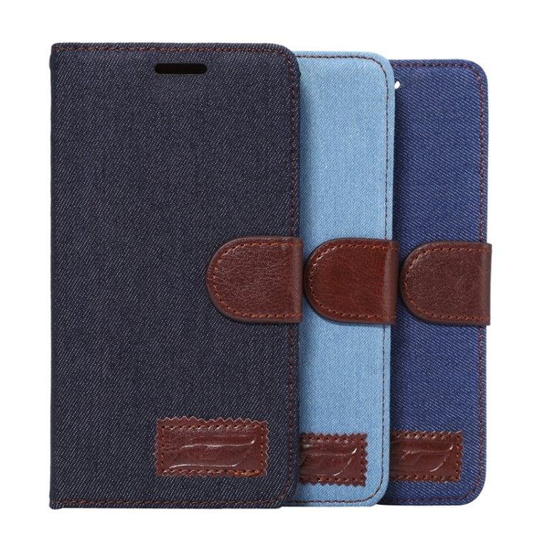 Denim Texture Leather Case with Holder & Card Slots for Sony Xperia C4 / E5303 / E5306 / E5353(Black)