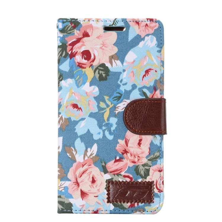 Flower Cloth Leather Case with Holder & Card Slots for Sony Xperia C4 / E5303 / E5306 / E5353