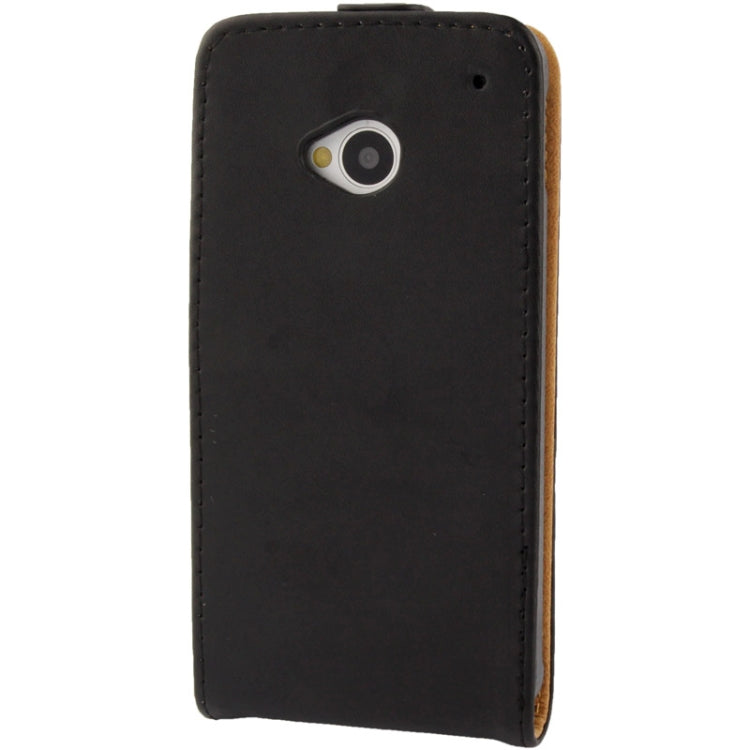 Vertical Flip Leather Case for HTC One / M7 (Black)