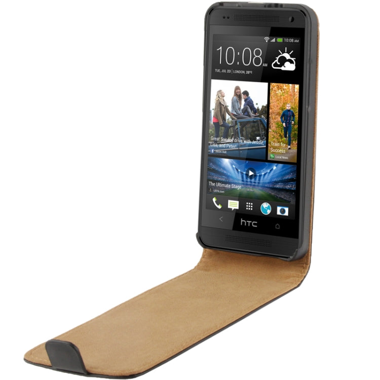 Vertical Flip Leather Case for HTC One mini / M4 (Black)