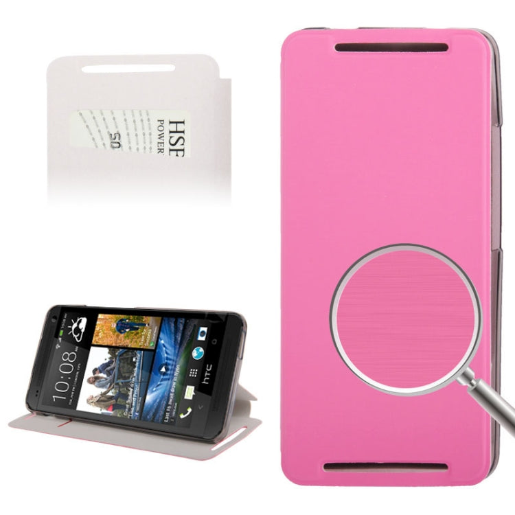 Brushed Texture Leather Case with Credit Card Slot & Holder for HTC One Max / T6 / 809d