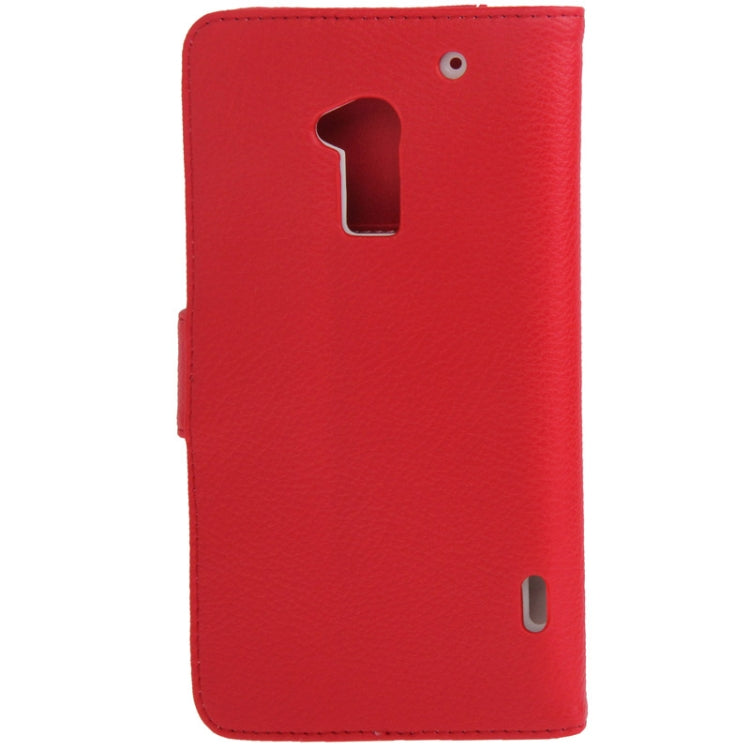 Litchi Texture Leather Case with Credit Card Slot & Holder for HTC One Max / T6 / 809d