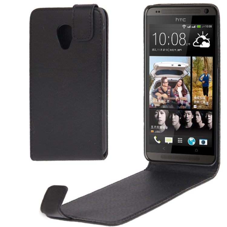 Vertical Flip Leather Case for HTC Desire 700 (Black)