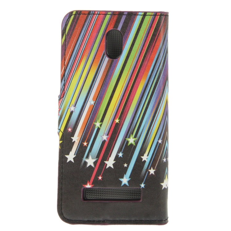 Colorful Meteor Pattern Leather Case with Credit Card Slots & Holder for HTC Desire 500