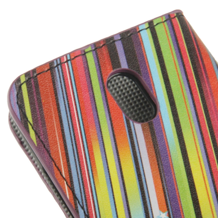 Colorful Meteor Pattern Leather Case with Credit Card Slots & Holder for HTC Desire 500