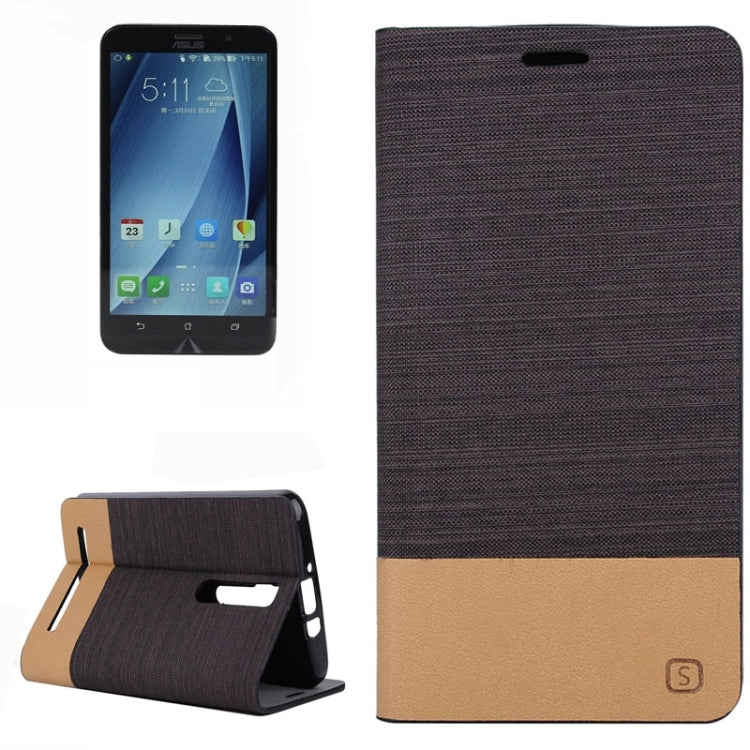 Horizontal Flip Canvas Leather Case with Card Slot & Holder for Asus Zenfone 2 ZE551ML