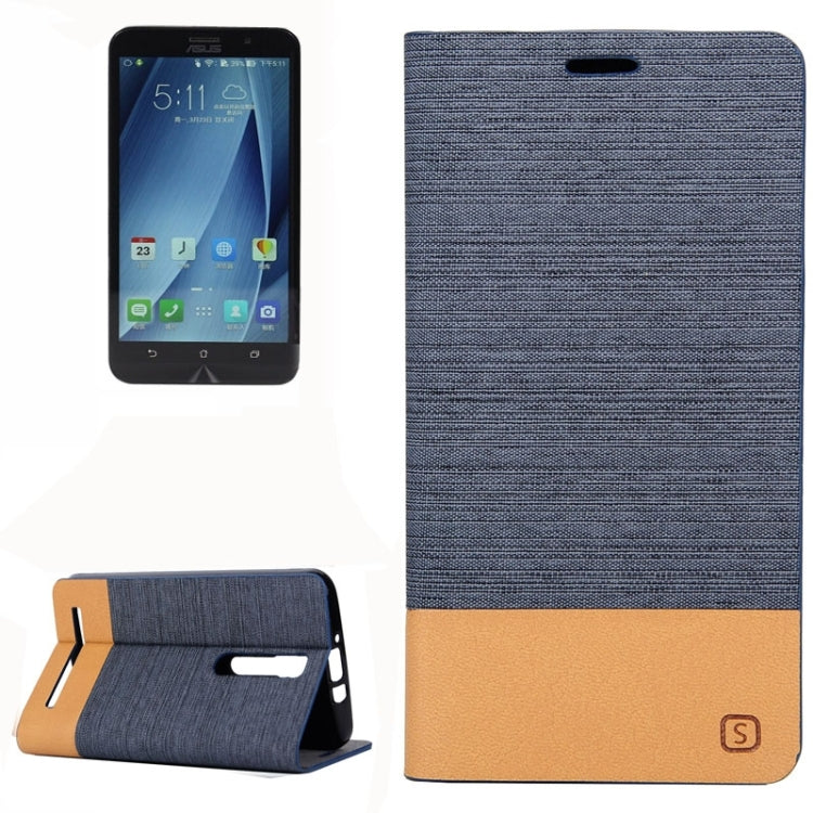 Horizontal Flip Canvas Leather Case with Card Slot & Holder for Asus Zenfone 2 ZE551ML