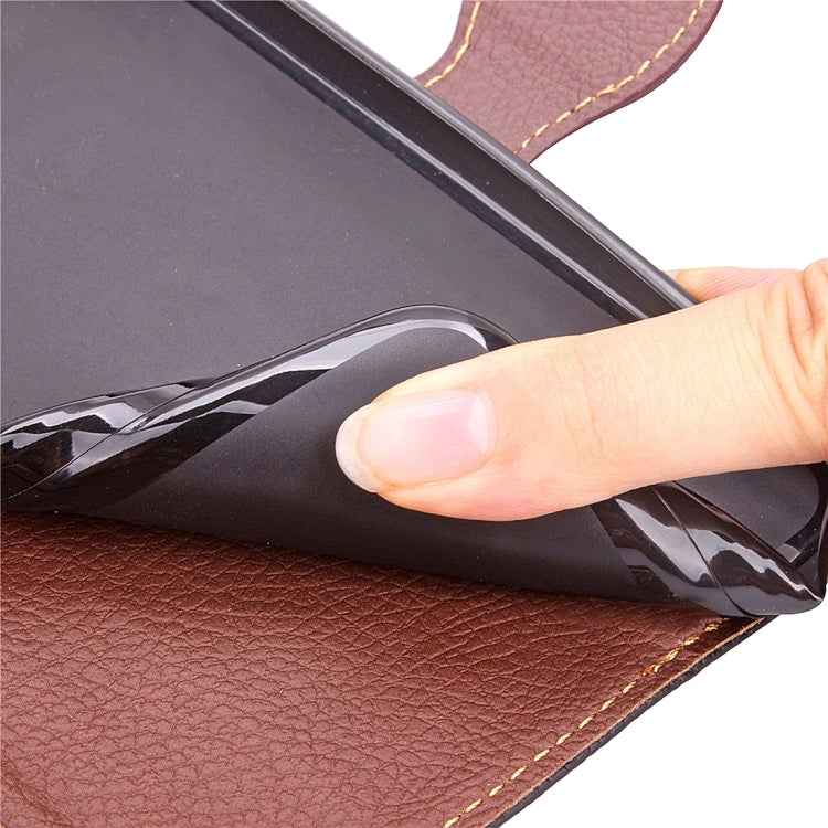 Leaf Magnetic Snap Litchi Texture Horizontal Flip Leather Case with Card Slots & Wallet & Holder & Lanyard for Google Nexus 5X