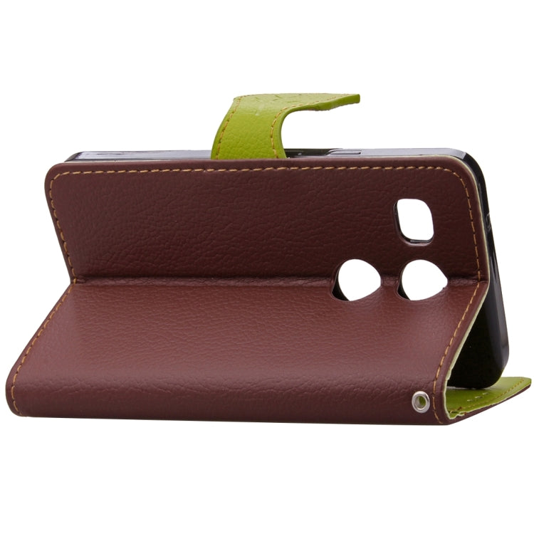 Leaf Magnetic Snap Litchi Texture Horizontal Flip Leather Case with Card Slots & Wallet & Holder & Lanyard for Google Nexus 5X