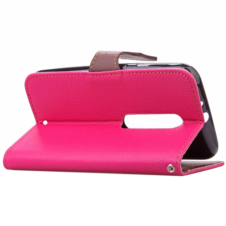 Leaf Magnetic Snap Litchi Texture Horizontal Flip Leather Case with Card Slots & Wallet & Holder & Lanyard for Motorola Moto X Style