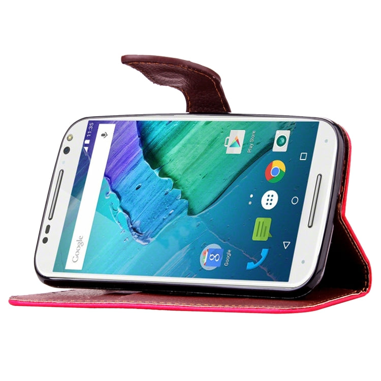Leaf Magnetic Snap Litchi Texture Horizontal Flip Leather Case with Card Slots & Wallet & Holder & Lanyard for Motorola Moto X Style
