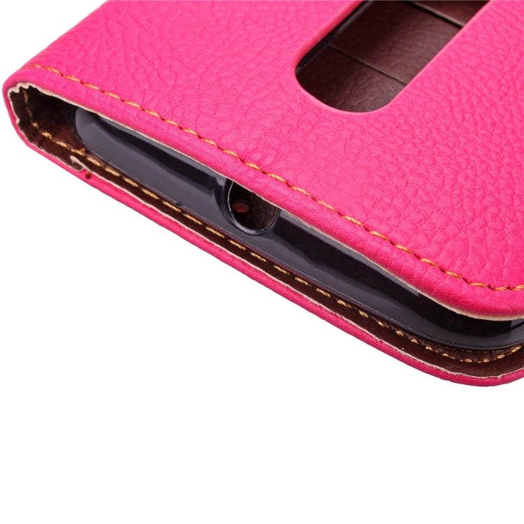 Leaf Magnetic Snap Litchi Texture Horizontal Flip Leather Case with Card Slots & Wallet & Holder & Lanyard for Motorola Moto X Style