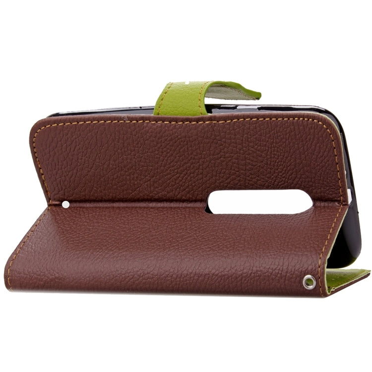 Leaf Magnetic Snap Litchi Texture Horizontal Flip Leather Case with Card Slots & Wallet & Holder & Lanyard for Motorola Moto X Style