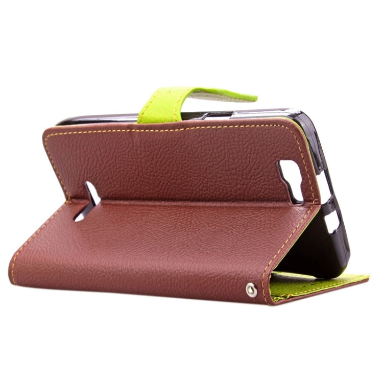 Leaf Magnetic Snap Litchi Texture Horizontal Flip Leather Case with Card Slots & Holder & Wallet & Lanyard for Wiko Rainbow