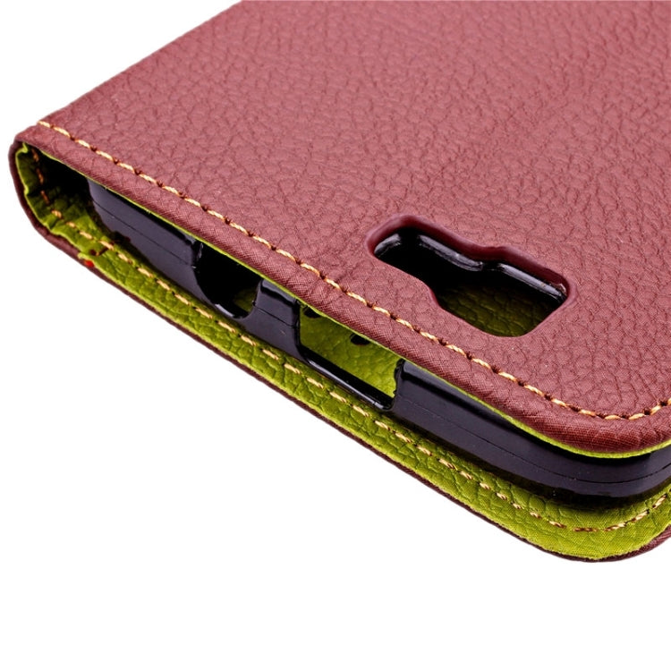 Leaf Magnetic Snap Litchi Texture Horizontal Flip Leather Case with Card Slots & Holder & Wallet & Lanyard for Wiko Rainbow