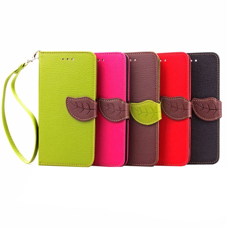 Leaf Magnetic Snap Litchi Texture Horizontal Flip Leather Case with Card Slots & Holder & Wallet & Lanyard for Wiko Rainbow