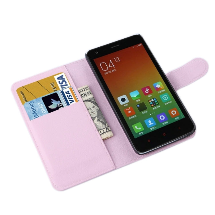 Litchi Texture Horizontal Flip Leather Case with Card Slots & Holder & Wallet for Xiaomi Redmi 2