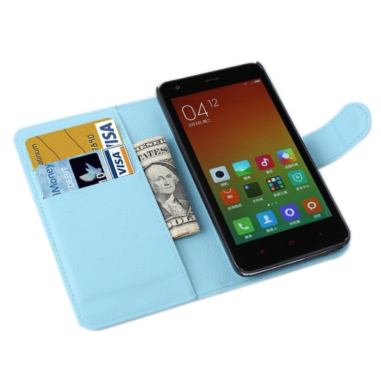 Litchi Texture Horizontal Flip Leather Case with Card Slots & Holder & Wallet for Xiaomi Redmi 2
