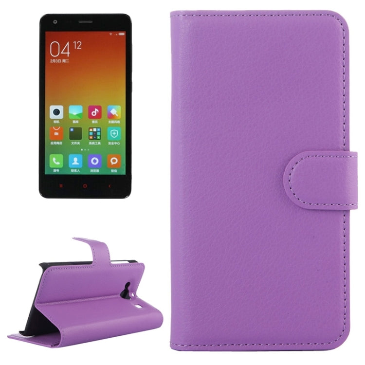 Litchi Texture Horizontal Flip Leather Case with Card Slots & Holder & Wallet for Xiaomi Redmi 2
