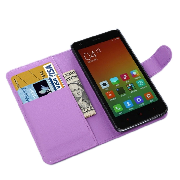 Litchi Texture Horizontal Flip Leather Case with Card Slots & Holder & Wallet for Xiaomi Redmi 2