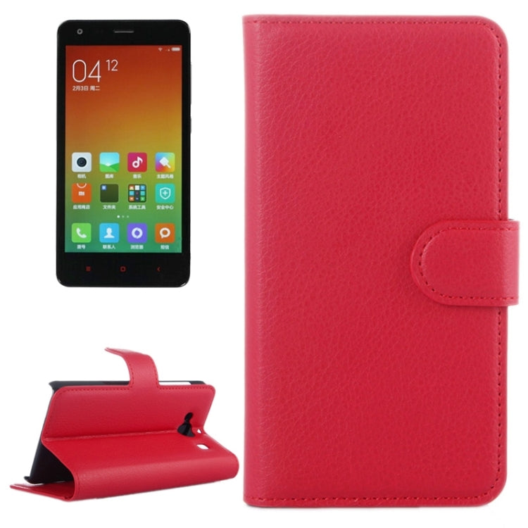 Litchi Texture Horizontal Flip Leather Case with Card Slots & Holder & Wallet for Xiaomi Redmi 2