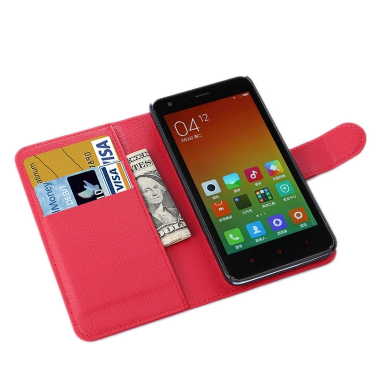 Litchi Texture Horizontal Flip Leather Case with Card Slots & Holder & Wallet for Xiaomi Redmi 2