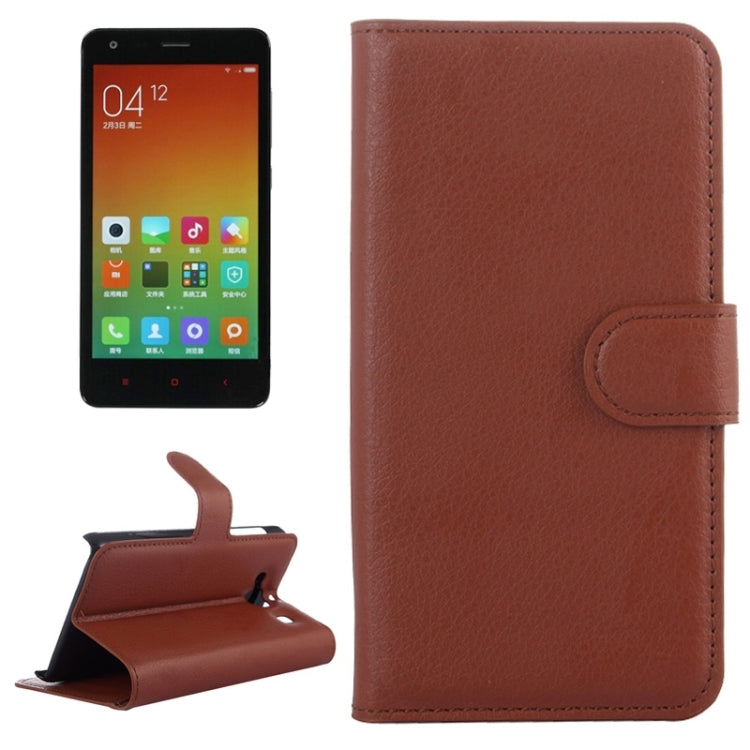 Litchi Texture Horizontal Flip Leather Case with Card Slots & Holder & Wallet for Xiaomi Redmi 2