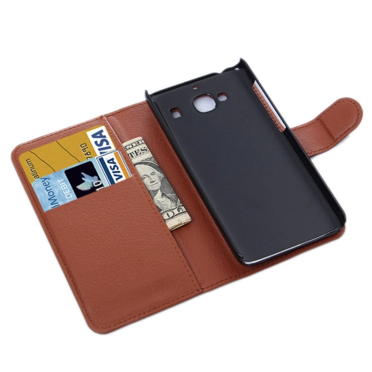 Litchi Texture Horizontal Flip Leather Case with Card Slots & Holder & Wallet for Xiaomi Redmi 2