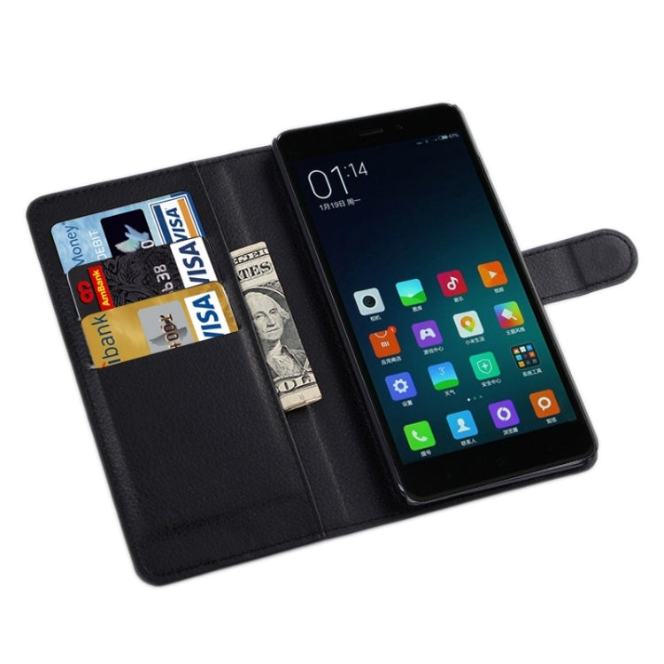 Litchi Texture Horizontal Flip Leather Case with Card Slots & Holder & Wallet for Xiaomi Mi Note