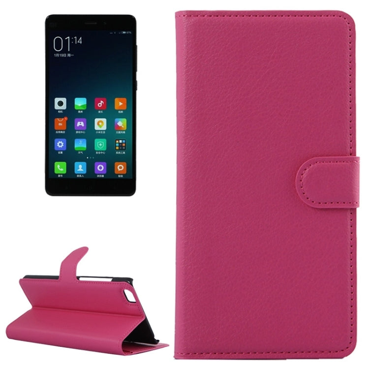 Litchi Texture Horizontal Flip Leather Case with Card Slots & Holder & Wallet for Xiaomi Mi Note