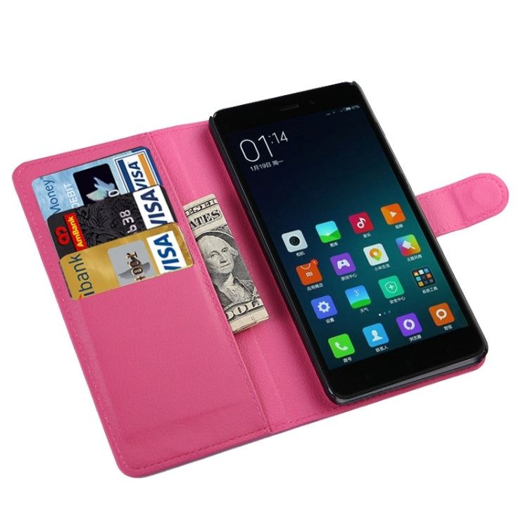 Litchi Texture Horizontal Flip Leather Case with Card Slots & Holder & Wallet for Xiaomi Mi Note