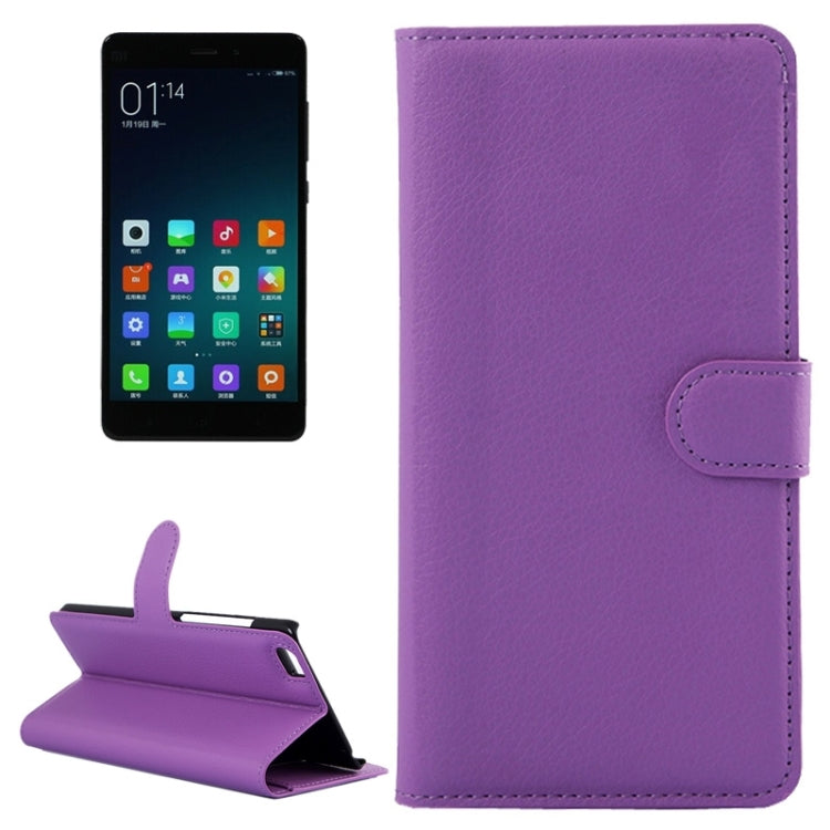Litchi Texture Horizontal Flip Leather Case with Card Slots & Holder & Wallet for Xiaomi Mi Note
