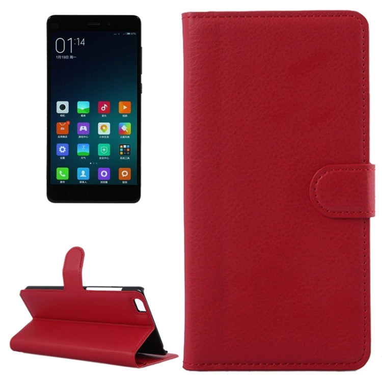 Litchi Texture Horizontal Flip Leather Case with Card Slots & Holder & Wallet for Xiaomi Mi Note