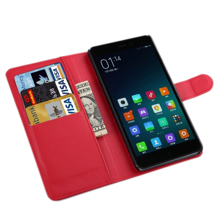 Litchi Texture Horizontal Flip Leather Case with Card Slots & Holder & Wallet for Xiaomi Mi Note