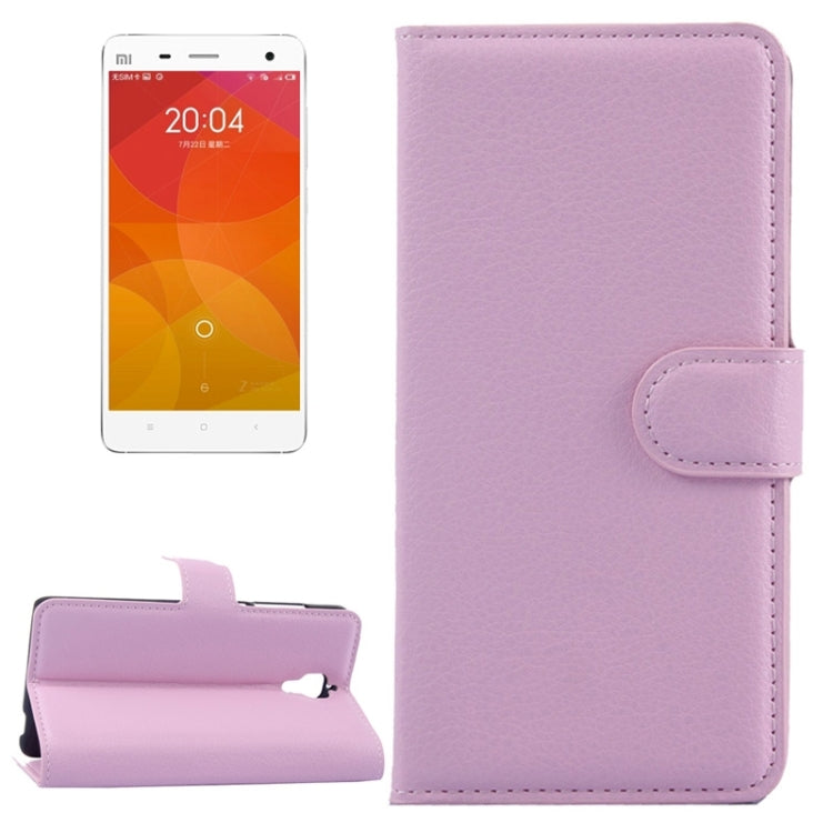 Litchi Texture Horizontal Flip Leather Case with Card Slots & Holder & Wallet for Xiaomi Mi 4