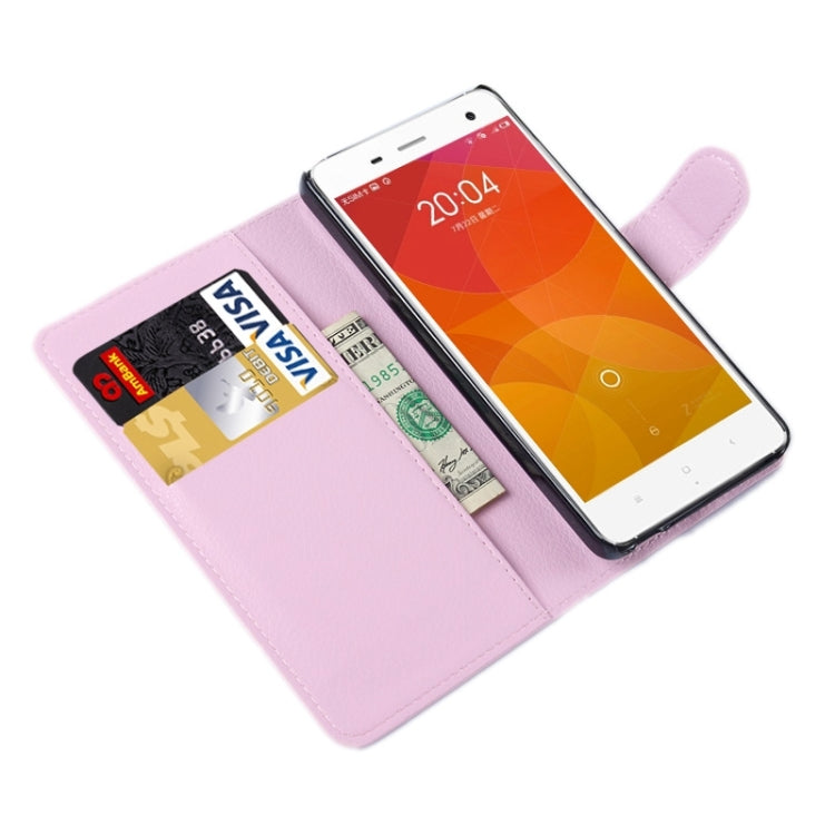 Litchi Texture Horizontal Flip Leather Case with Card Slots & Holder & Wallet for Xiaomi Mi 4