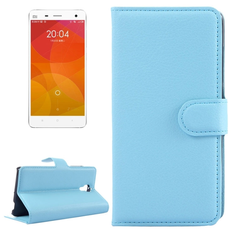 Litchi Texture Horizontal Flip Leather Case with Card Slots & Holder & Wallet for Xiaomi Mi 4