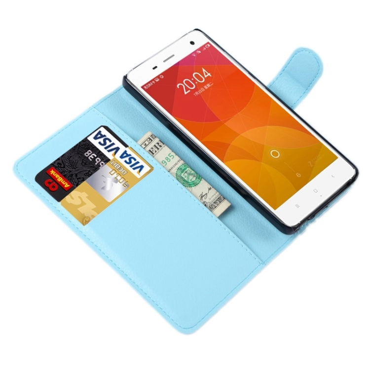 Litchi Texture Horizontal Flip Leather Case with Card Slots & Holder & Wallet for Xiaomi Mi 4